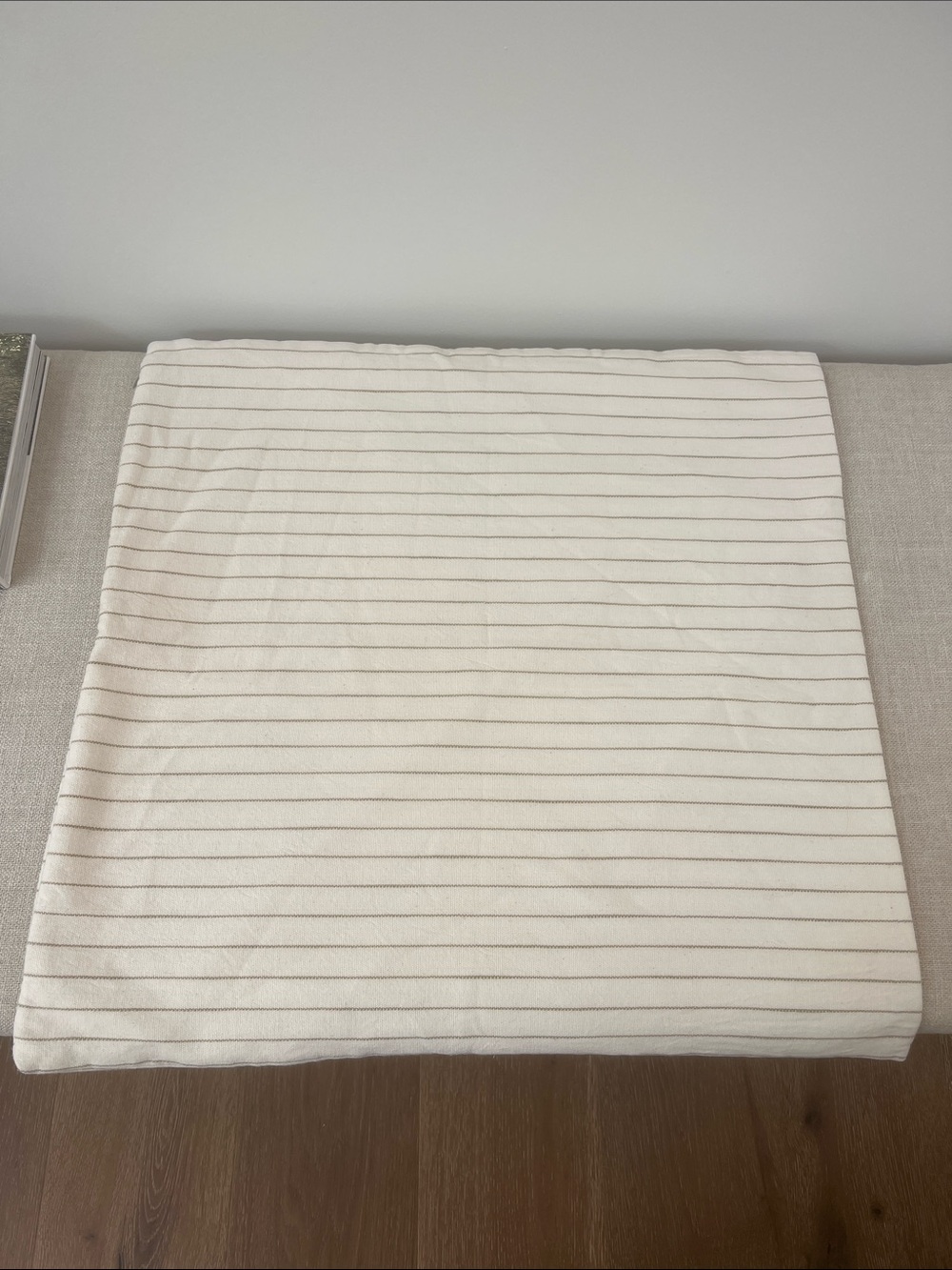 Jenni Kayne Home Cream and Tan Striped Accent Pillow Cover
